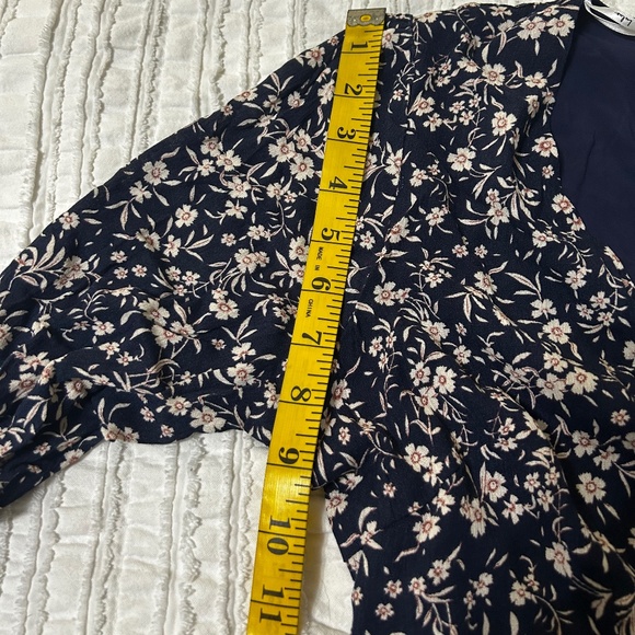 Navy Blue Floral Print Tiered Mini Dress - Picture 10 of 10